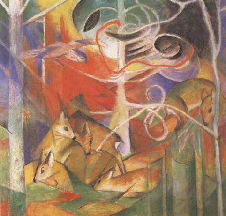Franz Marc Deer in the Forest i (mk34) China oil painting art